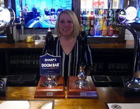 Picture: Emma Coaker, landlady of the Black Bull pub in Brigg, when it reopened in April 2018 following refurbishment - see Nigel Fisher's Brigg Blog