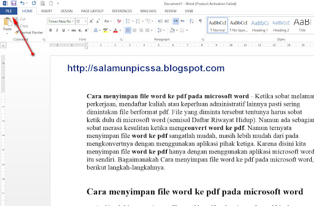 Cara menyimpan file word ke pdf pada microsoft word  Cara Menyimpan File Word ke Pdf pada Microsoft Word