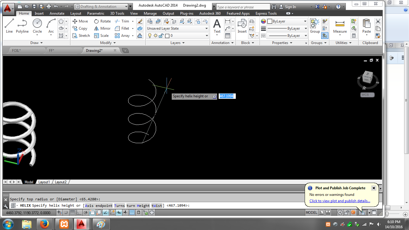 Cara Membuat Per Pegas Dengan Perintah HELIX Pada Autocad 2014