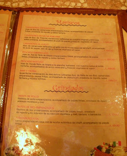 Fogoncito menu