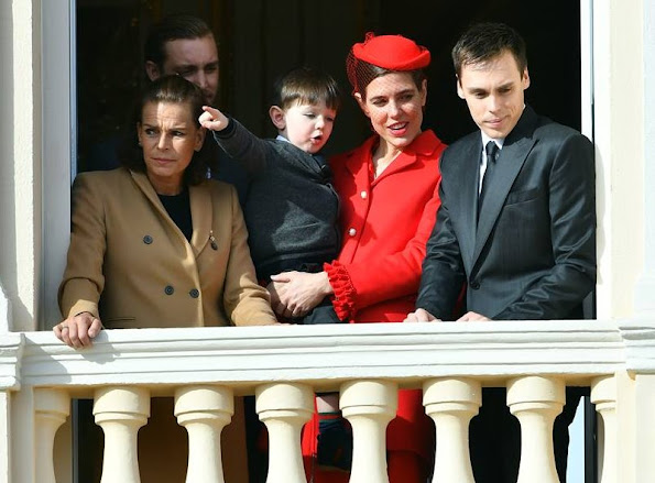 Princess Charlene, Princess Caroline of Hanover, Princess Stephanie, Princess Alexandra, Louis Ducruet, Andrea Casiraghi, his daughter India, Tatiana Santo Domingo, Sacha Casiraghi, Charlotte Casiraghi, Pierre Casiraghi and Beatrice Borromeo