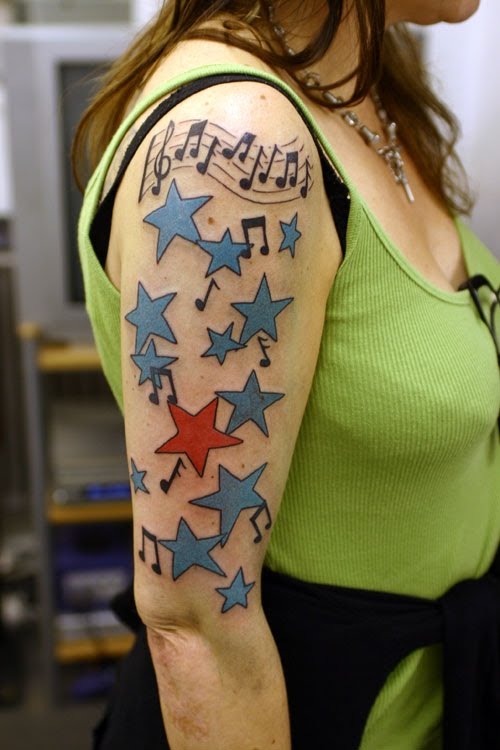 star sleeve tattoos for men