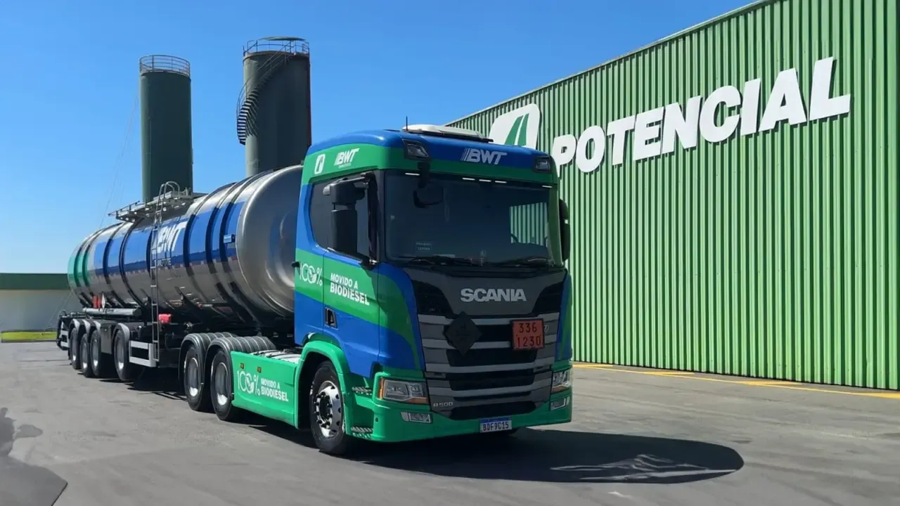 Caminhão Scania movido a Bio diesel