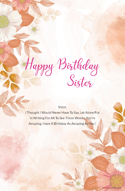 37) Sister, I Thought I Would Never Have To Say, Let Alone Put In Writing For All To See These Words, You’re Amazing. Have A Birthday As Amazing As You !