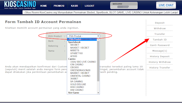 Cara Mudah Daftar ID KiosCasino Dan ID Permainan Di KiosCasino