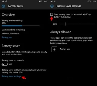 Cara Setting Battery Saver di Windows 10 Mobile Agar Lebih Awet