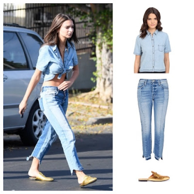 Emily Ratajkowski in Silver Lake wearing all denim