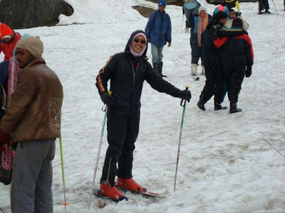 Girl Skiing During Winters @ Auli