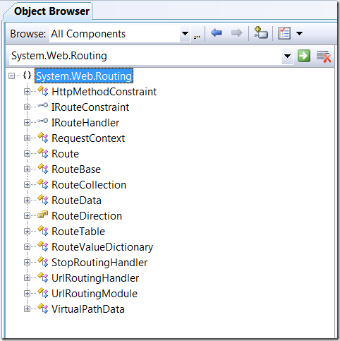 Скриншот: System.Web.Routing в Object Browser