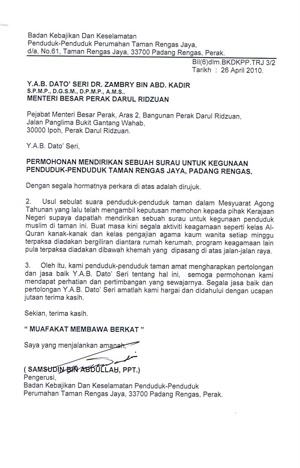 Contoh Penutup Surat Rasmi Memohon Maaf