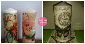 DIY con velas decoradas con decoupage