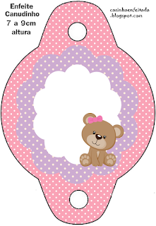 Lovely Girl Bear Free Printable Invitation and Party Printables.