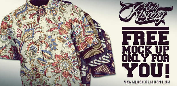 Download Mock Up/Template Kaos Kemeja Batik - Medusakick | Free Mockup and Full-Service design