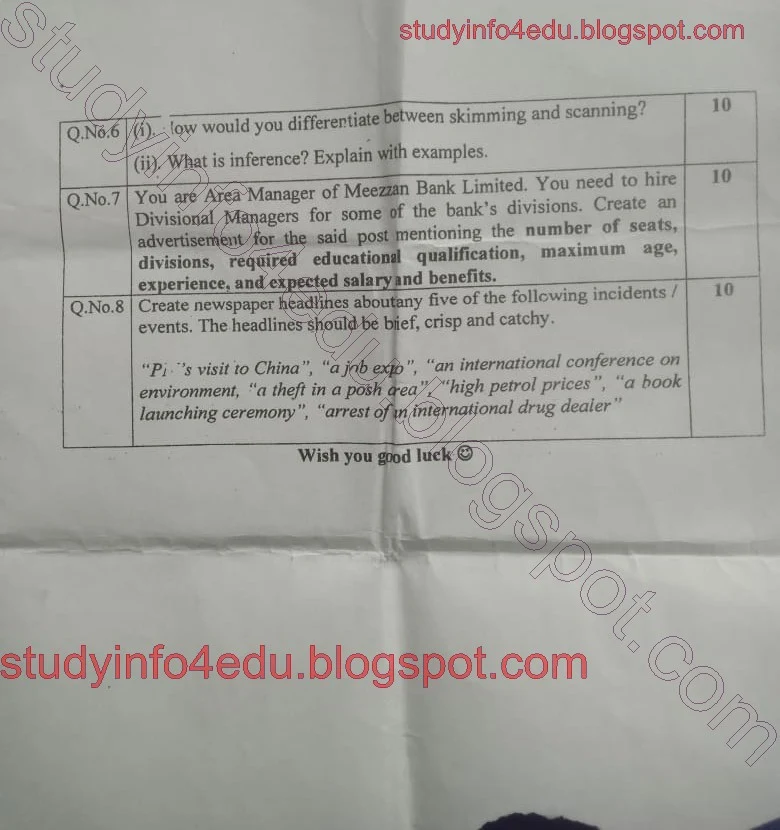 1424 aiou past paper Spring 2023, Compulsory English II, 1424 Aiou Past Paper