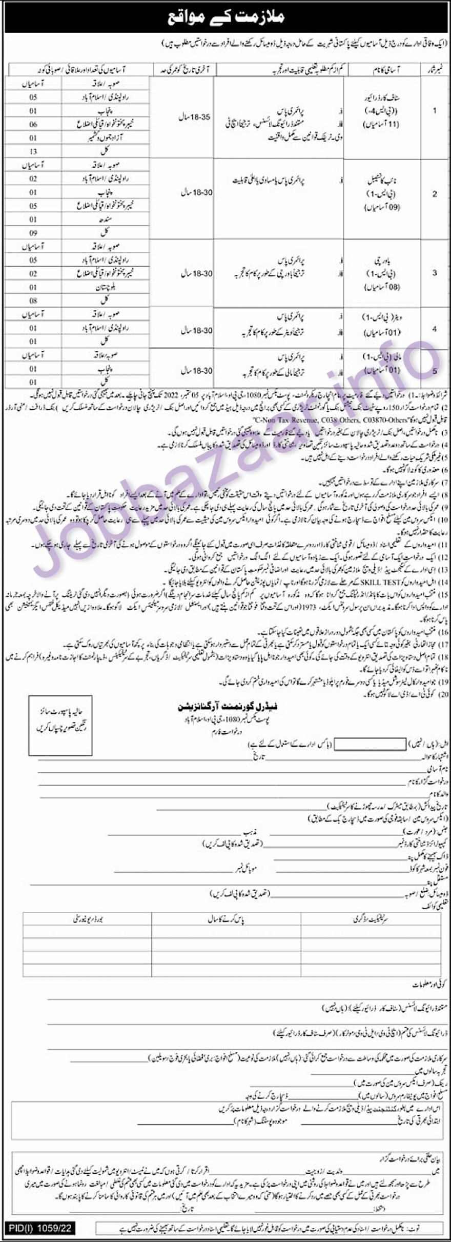 IB Intelligence Bureau Govt of Pakistan jobs 2022 Application Form