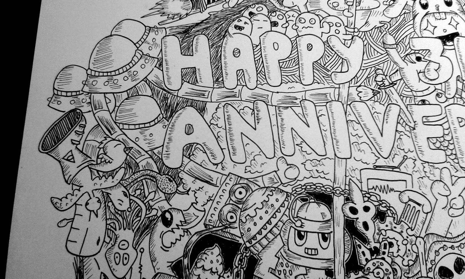 Gambar Doodle Happy Anniv Populer Dan