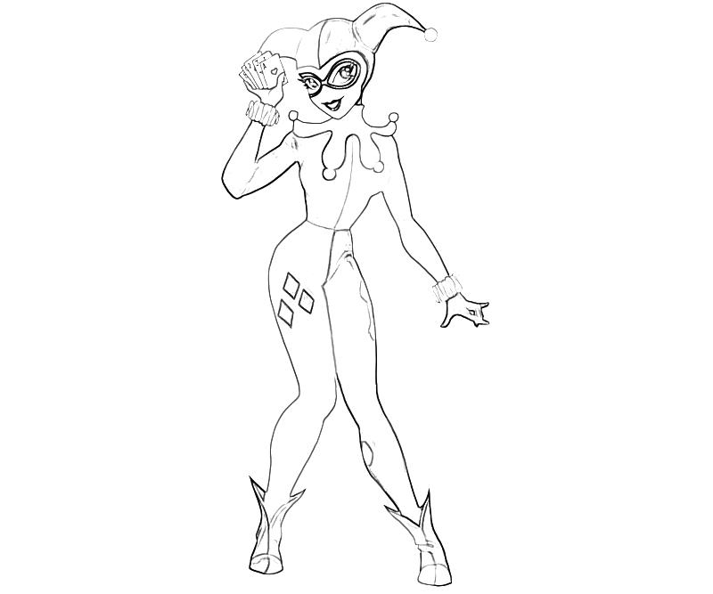 Printable Batman Arkham City Harley Quinn Character Coloring Pages title=