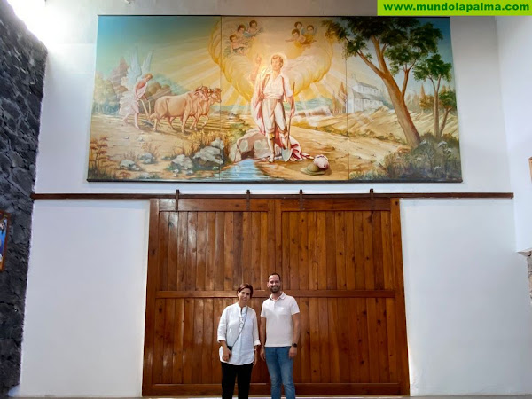 El Taller de Restauración del Cabildo concluye los trabajos de conservación y restauración del lienzo de San Isidro Labrador de la iglesia de La Laguna de los Llanos de Aridane