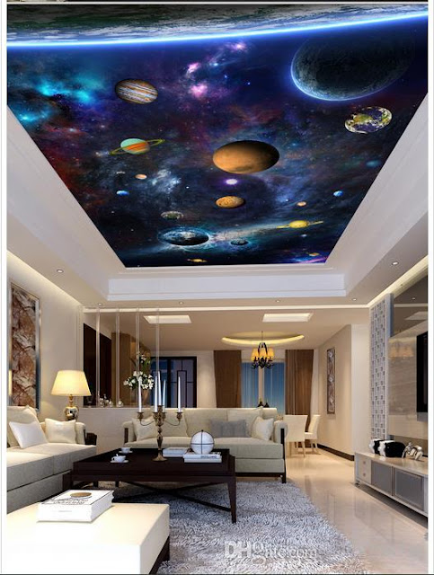 Planet and stars 3d false ceiling designs