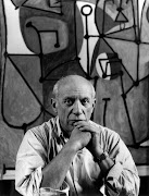 Pablo Picasso in front of The Kitchen (La cuisine, 1948) in his rue des .