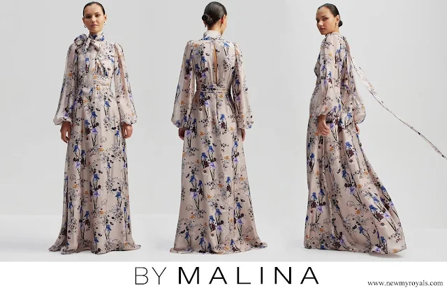 Crown Princess Victoria wore By Malina Valerie printed silk blend maxi dress in Fall Blooms