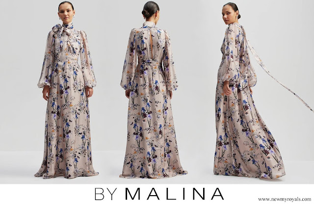 Crown Princess Victoria wore By Malina Valerie printed silk blend maxi dress in Fall Blooms