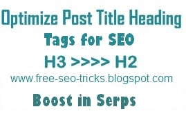 Optimize SEO title tag in Blogger - H2 tags