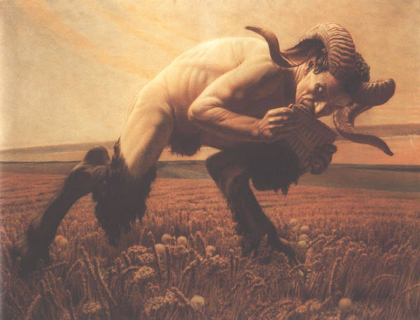 The Afternoon of a Faun by Carlos Schwabe, classical mythology, Greek mythology, Roman mythology, mythological Art Paintings, Myths and Legends