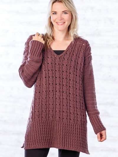 Warm crochet sweater pattern
