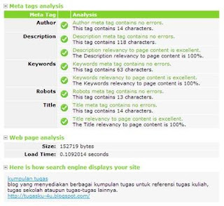 cara mengecek kualitas meta tag