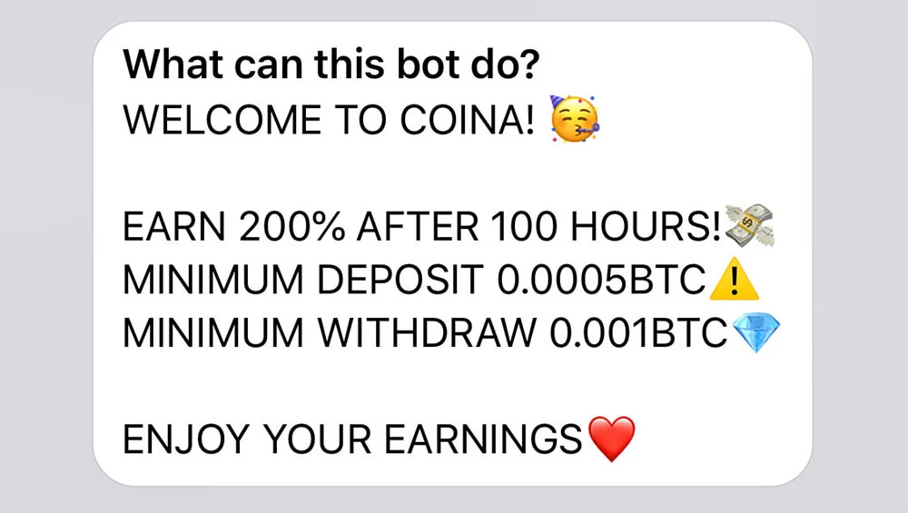 Инвестиционные планы Coina1bot