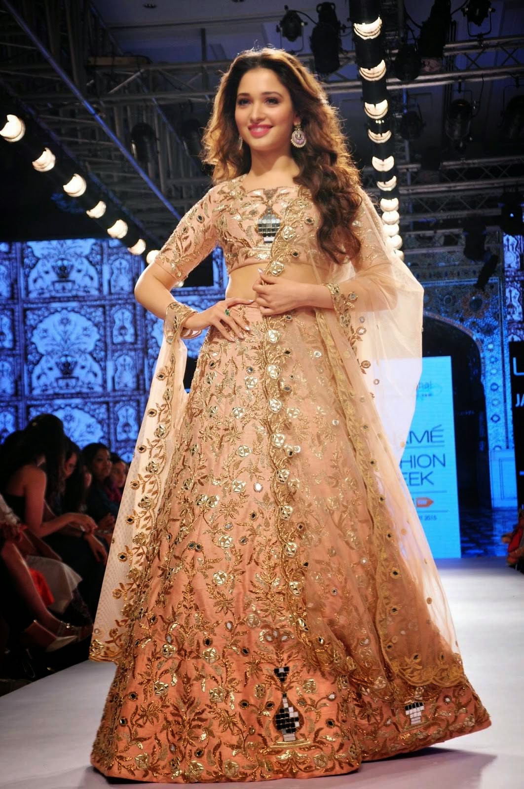 Tamanna Bhatia Ramp Walk Lehenga LFW 2015