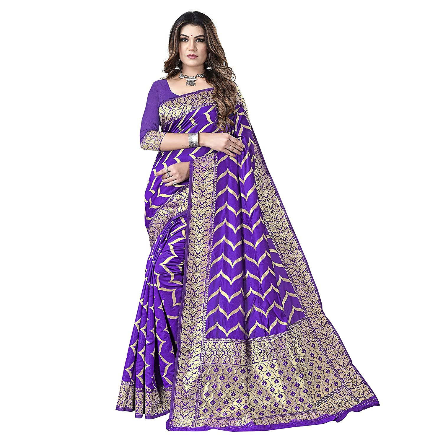 Golden Zari Butta Saree