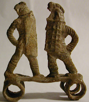 gladiators, flat figurines, Ancient Rome, lead