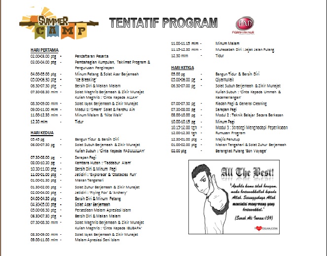 Kem Motivasi Cuti Sekolah 2018: Jadual Program