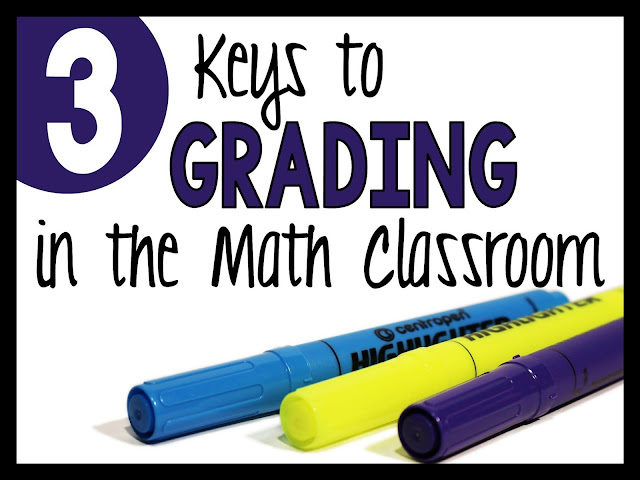 3 keys to grading in the math classroom with 3 markers