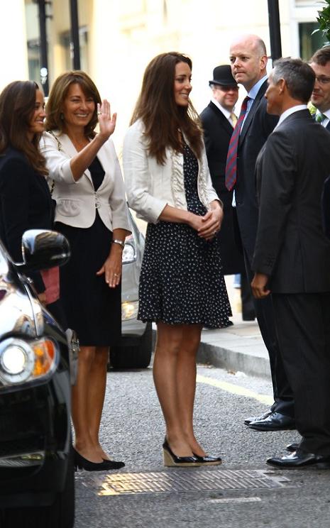 Kate Middleton arriving at Goring Hotel in London