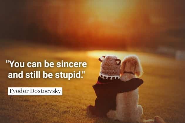 Fyodor Dostoevsky quotes You can be sincere and still be stupid.