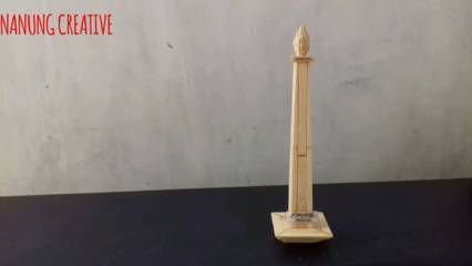 Cara Membuat Monas dari Stik Es Krim