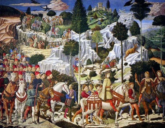 Gozzoli's astounding Procession of The Magi(1459-1461) flanks Lippi's 