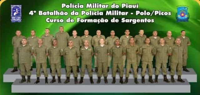 Policiais Militares do 23° Batalhão de Polícia Militar de Valença do Piauí concluem curso de formação de Sargento