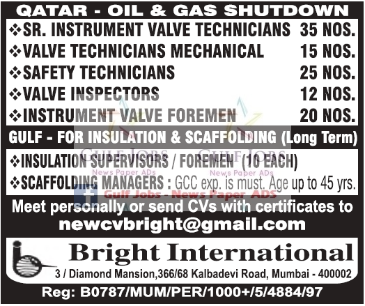 Oil & Gas Shutdown Jobs forQatar