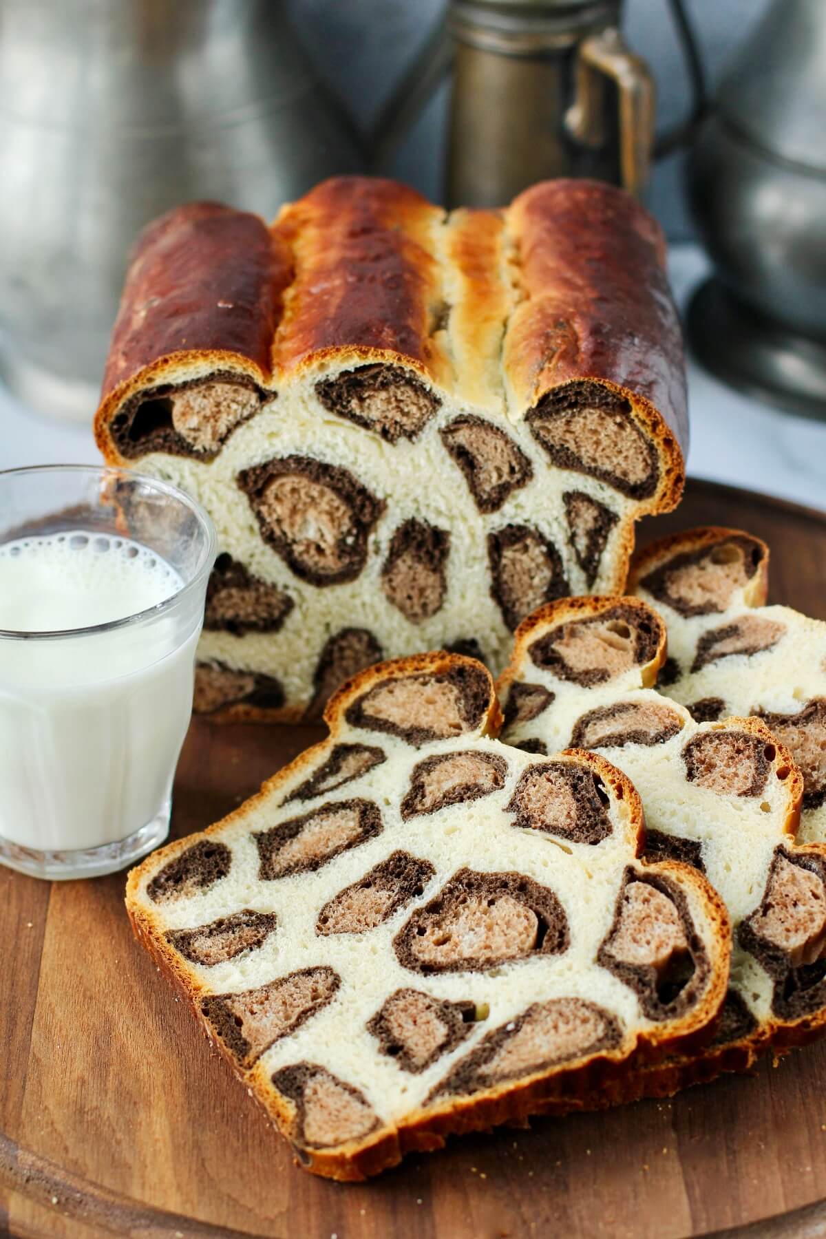 Leopard Print Milk Bread with milk