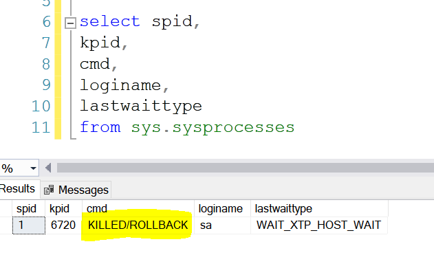 Killed Rollback SQL Server 1