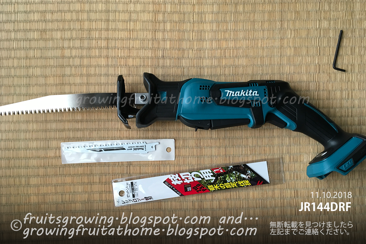マキタ レシプロソーjr144drf Dz を果樹の剪定に使ってみた おいしい鉢植え果樹の栽培育て方 自宅を果樹園に