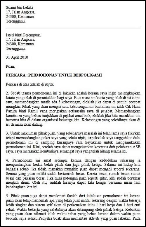 Contoh Membuat Surat Cuti Ke Pada Guru Darjah