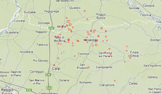 Sísmos registrados en Italia 29-30 de Mayo de 2012