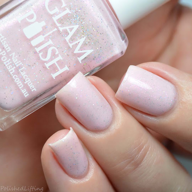 pale pink holo nail polish