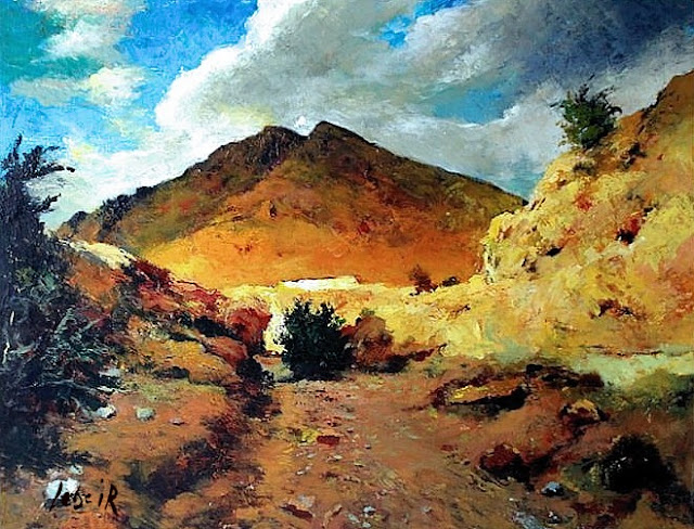 Paysage à Bou-saâda tableau de peinture acrylique sur toile de Toufik Lebcir