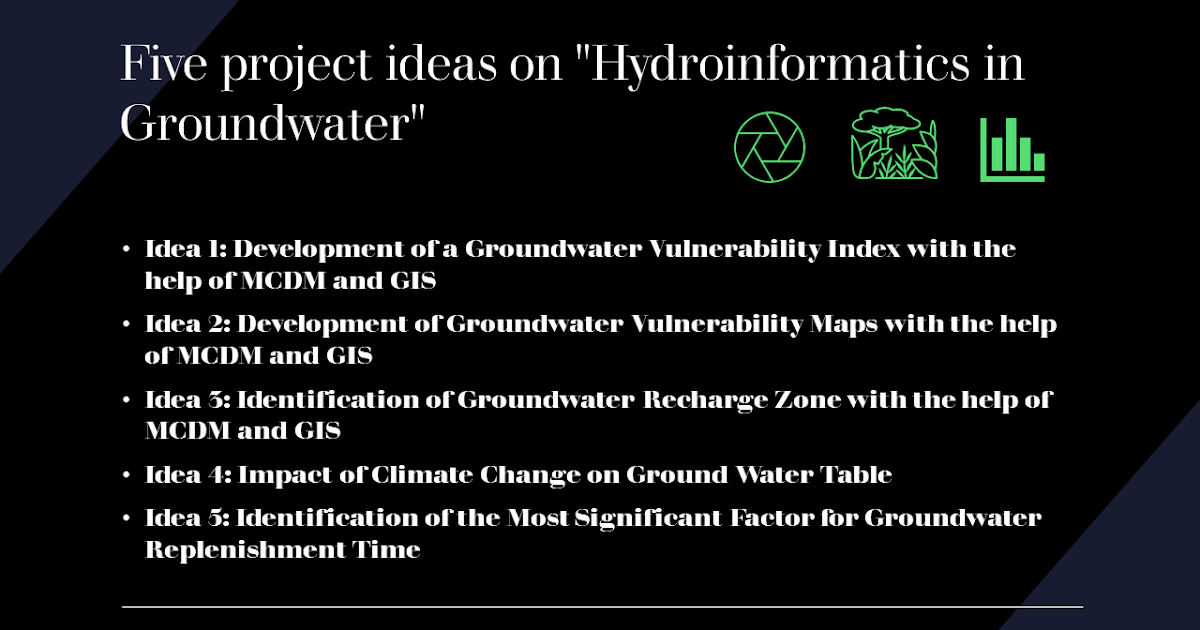 Five Project Ideas For "Hydroinformatics In Groundwater"